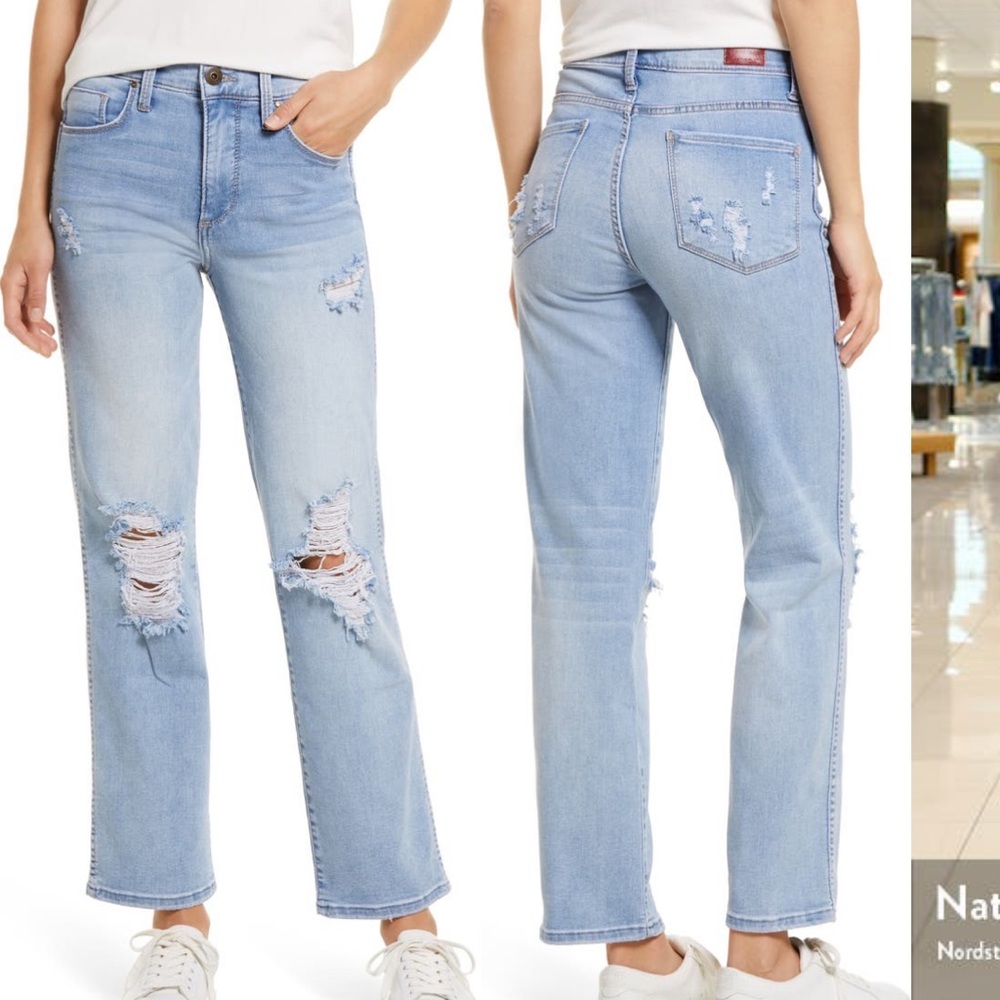 Whetherly James High Waist Ripped Wide Leg Jeans